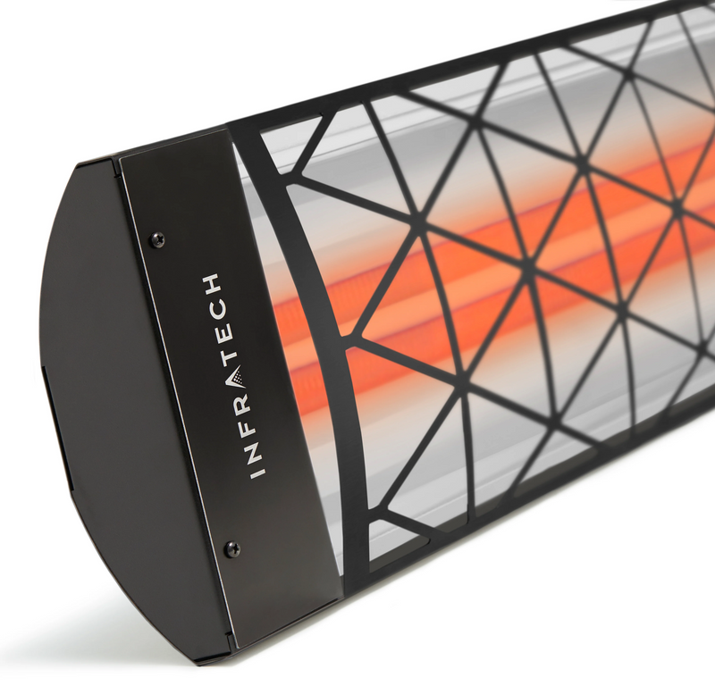 Infratech CD-Series Motif Collection 39" 4,000W Outdoor Electric Patio Heater – Dual Element, 208V/240V/277V/480V – Contemporary – Black