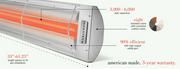 Infratech CD-Series 4,000W 39" Outdoor Electric Patio Heater – Dual Element, Marine Grade, 208V/240V/277V/480V