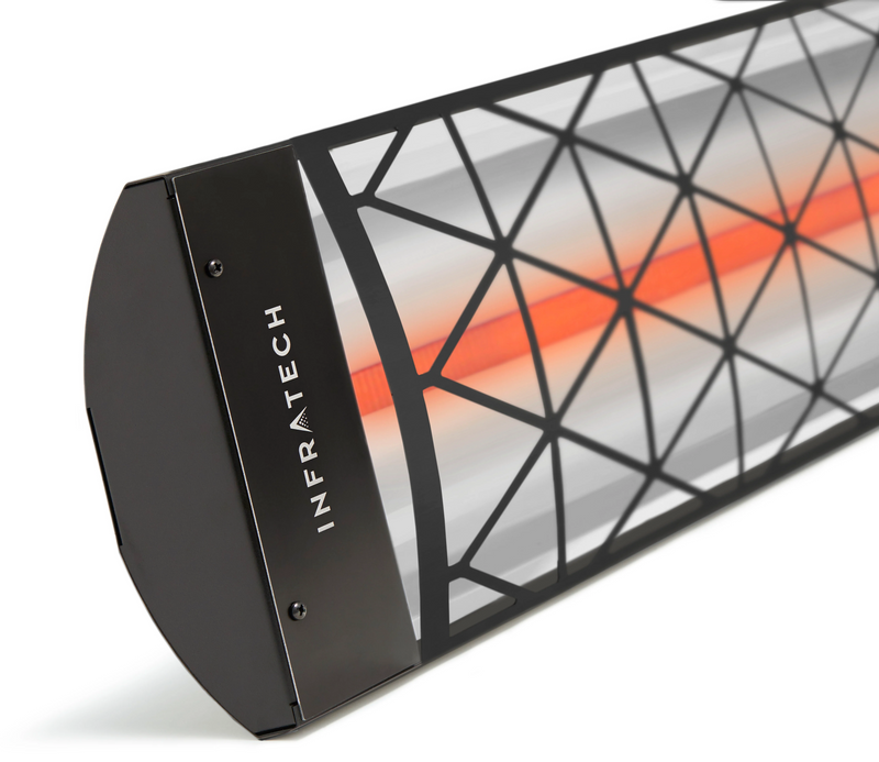 Infratech C-Series Motif Collection 48" 2,600W Outdoor Electric Patio Heater – Single Element, 208V/240V/277V/480V – Contemporary – Black