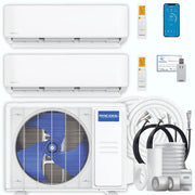 MRCOOL DIY 5th Gen 2-Zone 36,000 BTU Ductless Mini-Split Heat Pump System with Pre-Charged Line Sets (18K+18K)