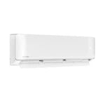 White air conditioner unit on a white background