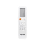 White remote control with buttons on a white background