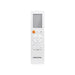 White remote control with buttons on a white background